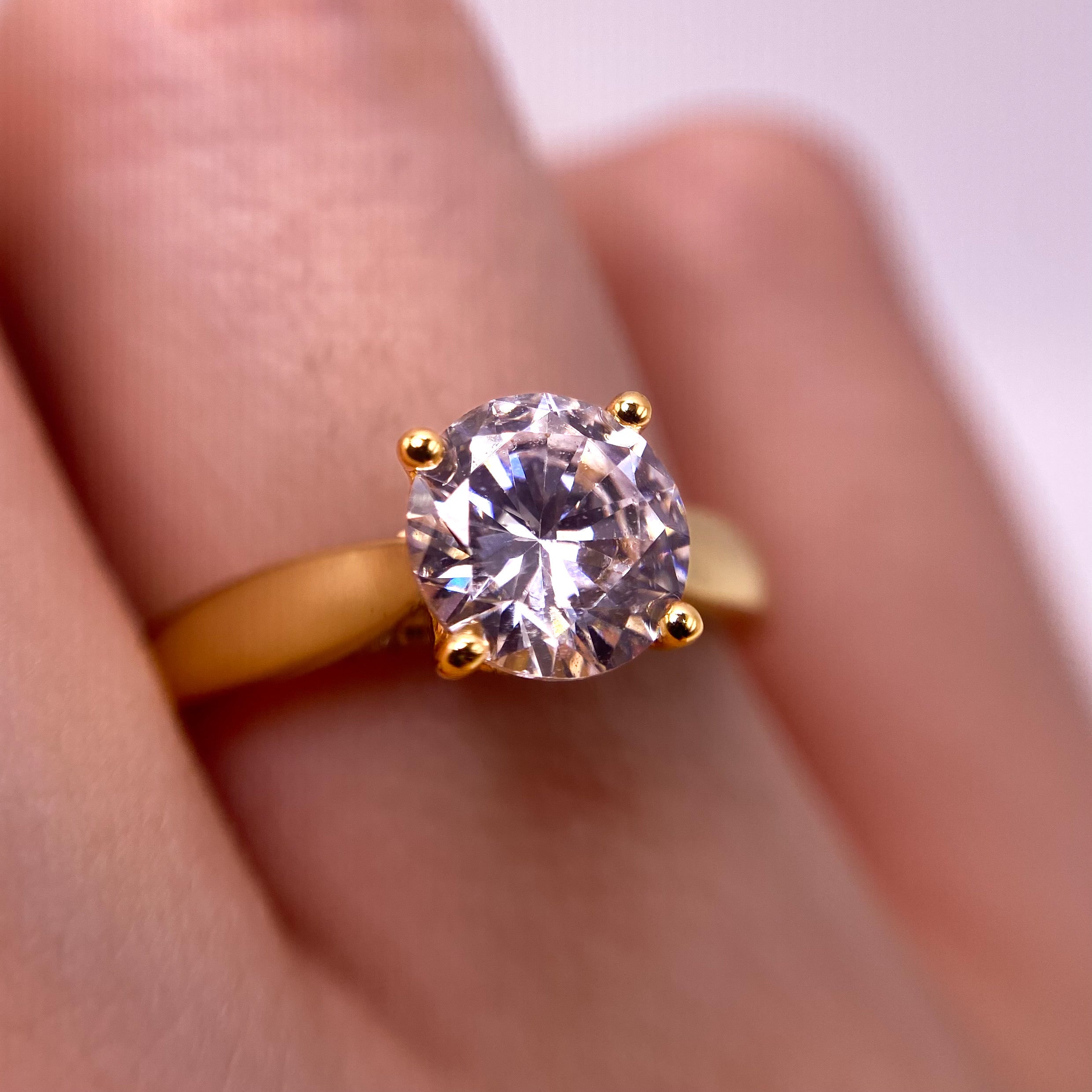 Bague Solitaire Idylla - Plaqué Or 18k